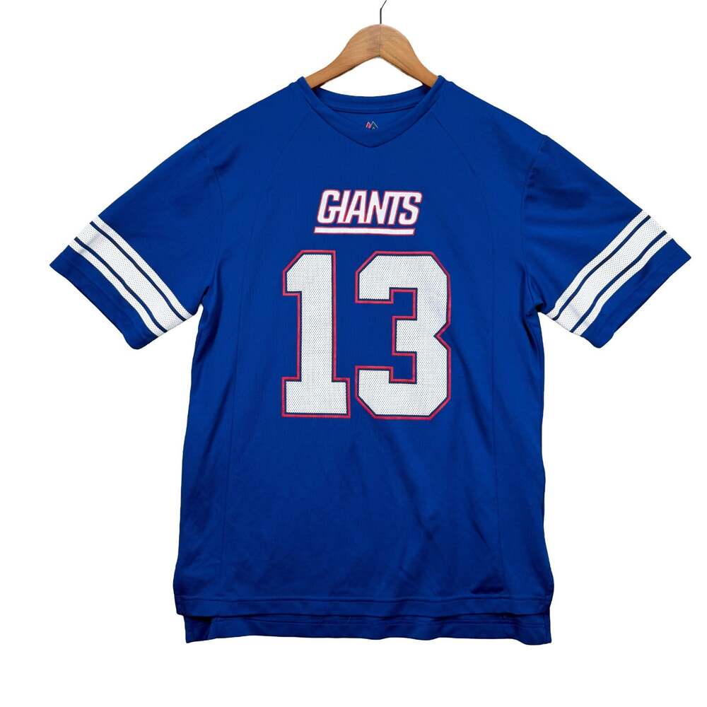 Odell Beckham Jr. New York Giants NFL Football #13 Majestic Jersey T Shirt sz L